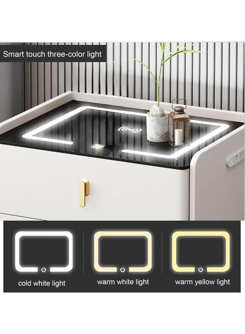 منزل منظم طاولة ذكية بجانب السرير متعددة الوظائف مع منفذ شحن لاسلكي ومكبر صوت بلوتوث للمنزل وغرفة المعيشة وغرفة النوم والفندق والمكتب - Image 3