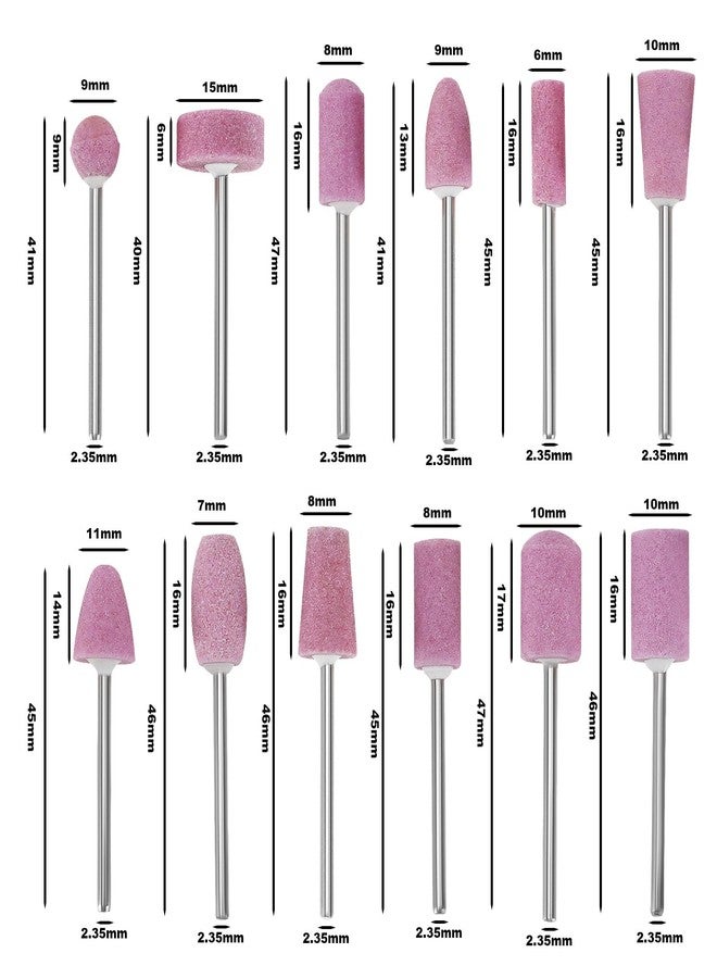 Create idea 2 Set/24pcs Nail Drill Bits Set Nail Art File Bits Tools Quartz Nail Drill Heads Manicure Accessories 2.35mm Shank for Manicure Pedicure Nail Polishing Burr - Image 4