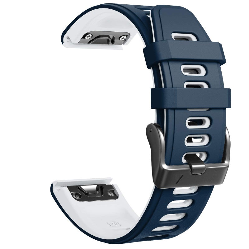 ANCOOL Fenix 7S Watch Band/Fenix 6S Watch Band 20mm Silicone Watch Bands Replacement for Fenix 5S/Fenix 6S Pro/Fenix 7S Pro(Dark Blue-White) - Image 4