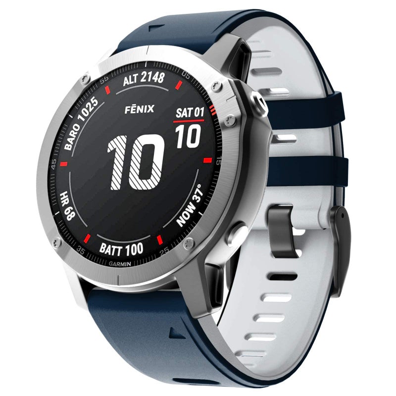 ANCOOL Fenix 7S Watch Band/Fenix 6S Watch Band 20mm Silicone Watch Bands Replacement for Fenix 5S/Fenix 6S Pro/Fenix 7S Pro(Dark Blue-White) - Image 3