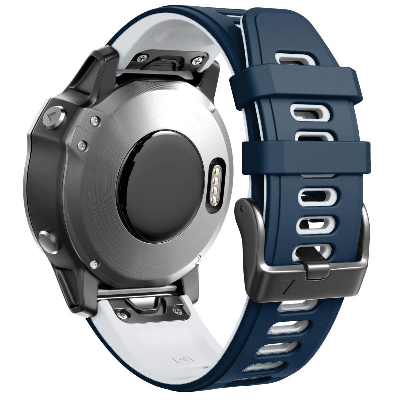 ANCOOL Fenix 7S Watch Band/Fenix 6S Watch Band 20mm Silicone Watch Bands Replacement for Fenix 5S/Fenix 6S Pro/Fenix 7S Pro(Dark Blue-White) - Image 1