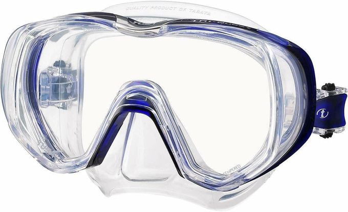 TUSA M-3001 Freedom Tri-Quest Scuba Diving Mask, Black/Fishtail Blue - Image 3