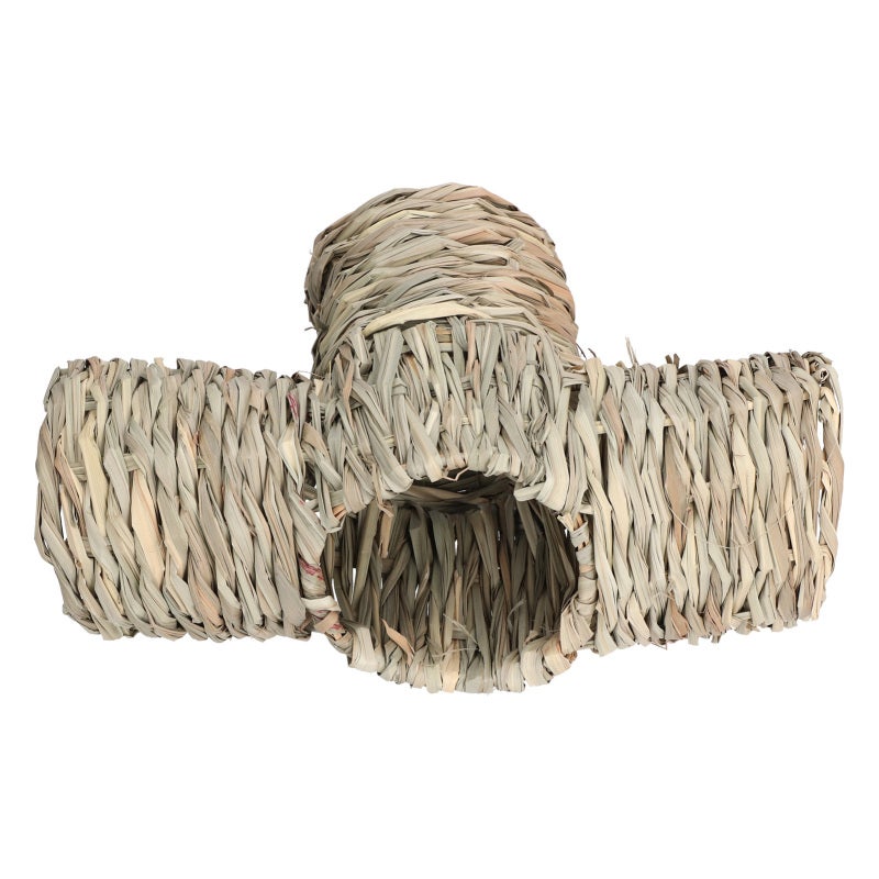 Natural Grass Tunnel Toy: 3-Entrance Natural Edible Material - Safe Chewable Hideaway for Small Pets, Guinea Pigs, Hamsters & Ferrets - Image 5