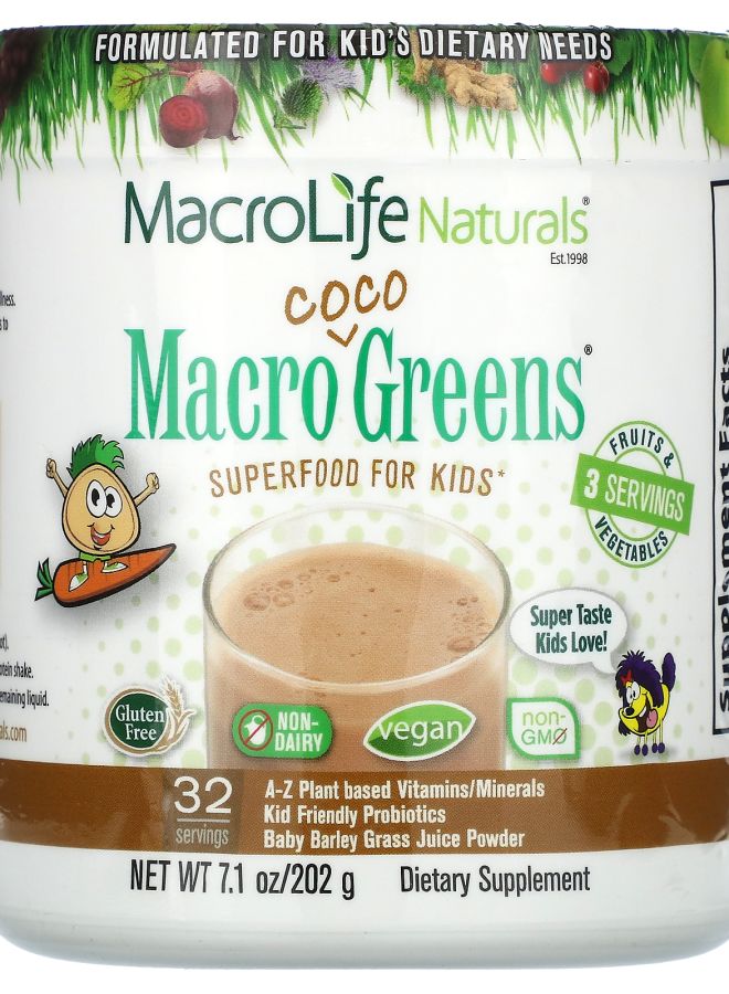 MacroLife Naturals Macro Coco Greens Superfood for Kids 7.1 oz (202 g)