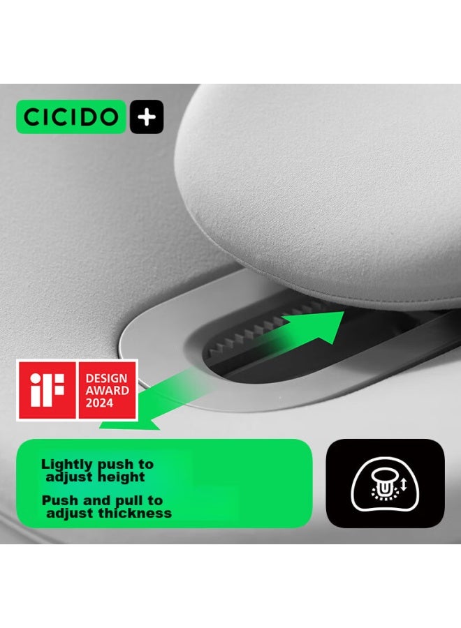 Cicido Four-way Adjustable Lumbar Support, Car And Home Office Chair Back Cushion, 50° Gray - Image 1