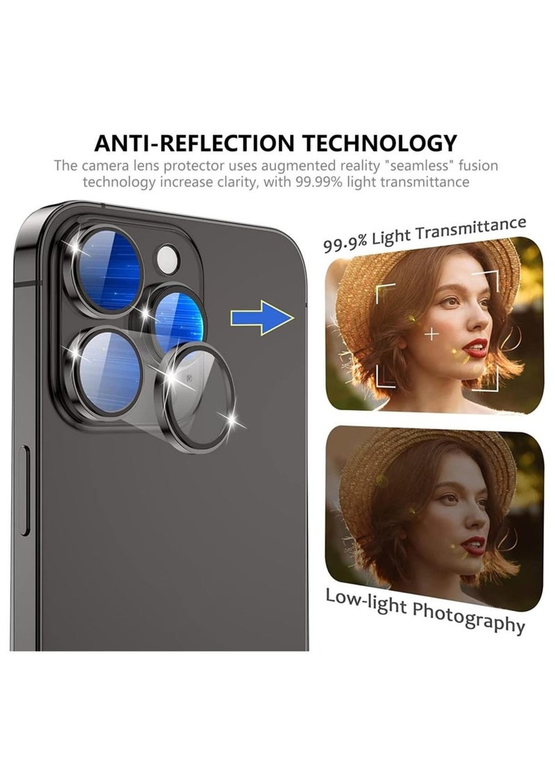 Raxoom iPhone 15 Pro Max/iPhone 15 Pro Camera Lens Protector, [Keep Lens Original Design] 9H Tempered Glass Camera Cover Screen Protector Accessories (iPhone 15 Pro/15 Pro Max, Blue) - Image 2