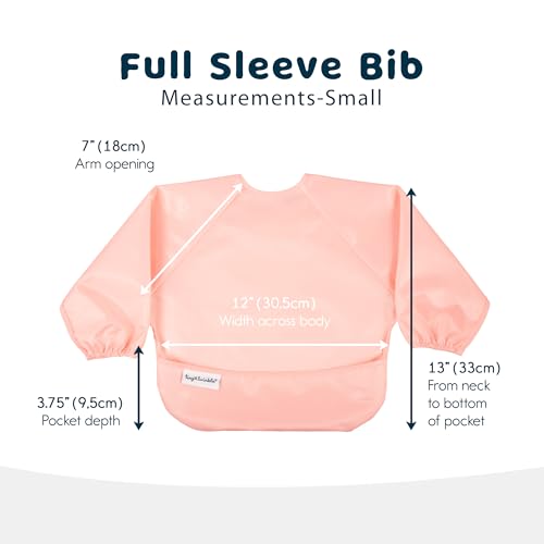 Tiny Twinkle Long Sleeve Bib for Babies & Toddlers | 2-Pack Waterproof Smock Bib for Eating | Machine Washable & Mess-Proof Feeding Essentials | Newborn Shower Gift (Peach Terracotta,6–24M) - Image 4