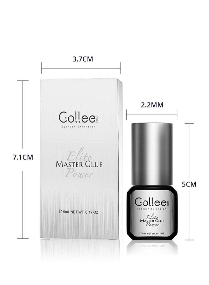 جوللي سوبر رمش تمديد الغراء ( 0.17 / 5 / 0.5-1 ثانية وقت التجفيف / الاحتفاظ الوقت ، 7 أسابيع / أقصى قوة لاصقة / المهنية فقط استخدام لاصق أسود / شبه دائم تمديد - Image 3