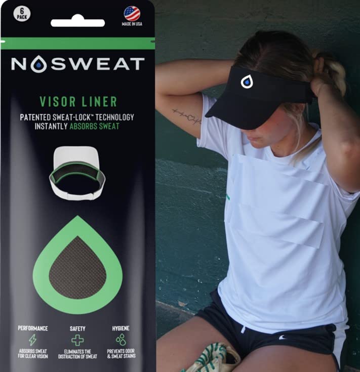 No Sweat Visor Sweat Liner Golf Hat & Cap Liner Black - Image 4