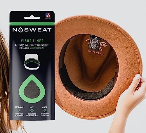 No Sweat Visor Sweat Liner Golf Hat & Cap Liner Black - Image 3
