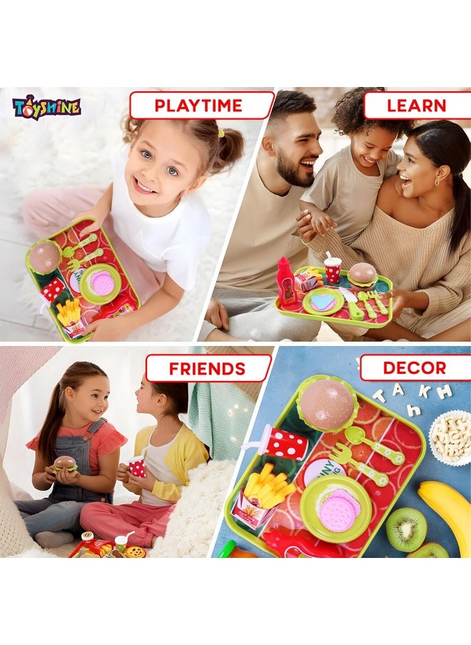 Toyshine Toyshine Fast Food Party Play Food Set, Pretend Play Food Toy | Best Gifts Food Playset for Boys Girls Kids - B  - Image 5