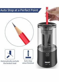 Y&D Electric Pencil Sharpener Rechargeable and Autostop Large Professional Art for 6 to 12mm Pencils Classroom Office Home Kids Teachers Artists  - Image 3