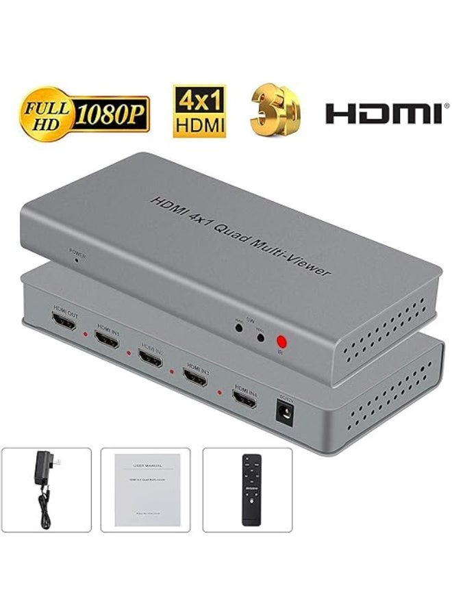 جهاز عرض متعدد 4X1 HDMI – عرض 4 شاشات في وقت واحد مع محول سلس، دعم كامل HD 1080P و3D، 5 أوضاع لأجهزة الكمبيوتر والبلايستيشن وأقراص DVD والريسيفر - Image 3