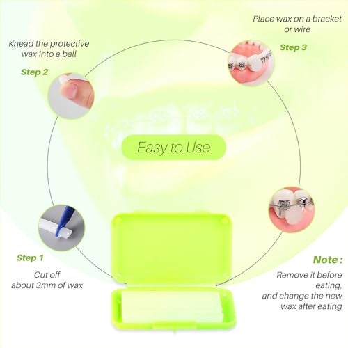 Dentosmile (Lemon Flavored) Orthodontic Wax For Braces/Patient Relief Wax Dental Wax For Braces Support Wax To Relieve Irritation And Pain - 5 Strips Per Box (1) - Image 4
