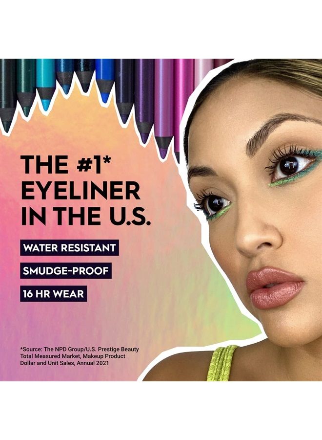 Urban Decay قلم تحديد العيون 24/7 Glide-On من Roxy - أزرق لامع معدني مع لمسة نهائية لامعة - قلم تحديد عيون حائز على جوائز ومقاوم للماء - لون مكثف يدوم طويلاً - Image 3