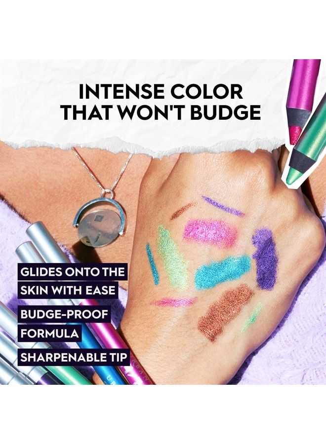 Urban Decay قلم تحديد العيون 24/7 Glide-On من Roxy - أزرق لامع معدني مع لمسة نهائية لامعة - قلم تحديد عيون حائز على جوائز ومقاوم للماء - لون مكثف يدوم طويلاً - Image 4