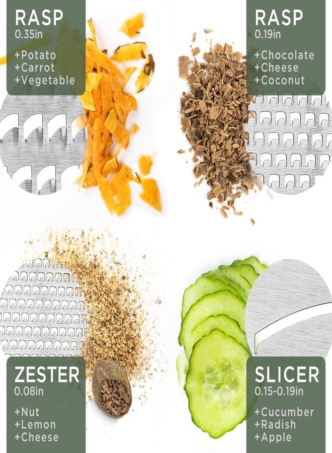 WALDWERK Premium Grater with Etched Stainless Steel Blades - Grater for Kitchen with Oak Wood Base - Box Grater with 4 Sides for Parmesan Cheese, Vegetables, Carrots, or Potatoes - Cheese Grater - Image 4