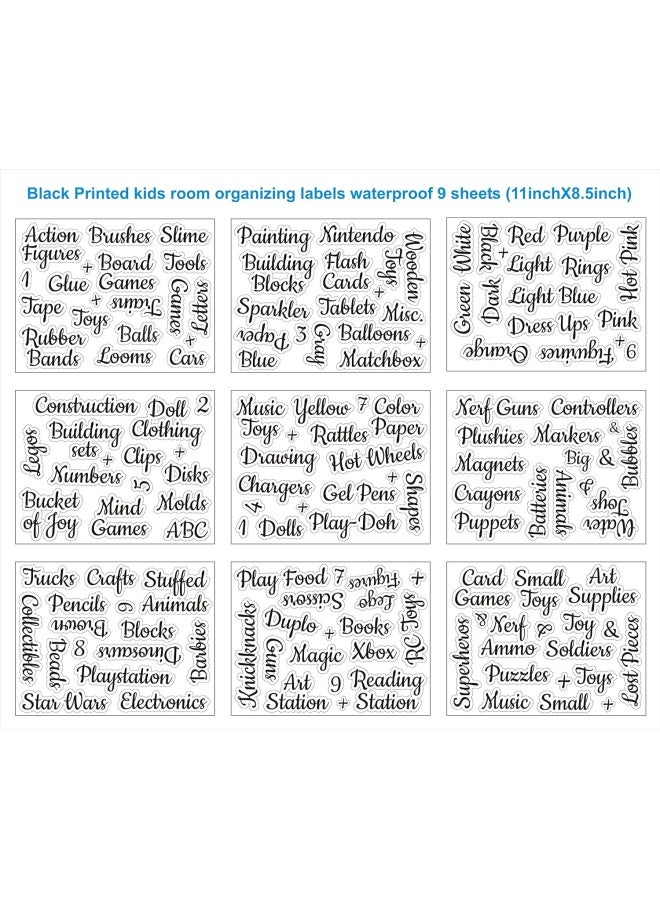 Premify Playroom Labels, Kids Room Organising Stickers – Toys & Crafts Preprinted Sticker. Waterproof Clear Vinyl Label, Children Learn Organizing Their Playroom, (Set Of 120 – Toy Closet Stickers) - Image 3