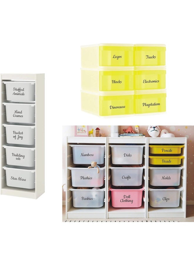 Premify Playroom Labels, Kids Room Organising Stickers – Toys & Crafts Preprinted Sticker. Waterproof Clear Vinyl Label, Children Learn Organizing Their Playroom, (Set Of 120 – Toy Closet Stickers) - Image 4
