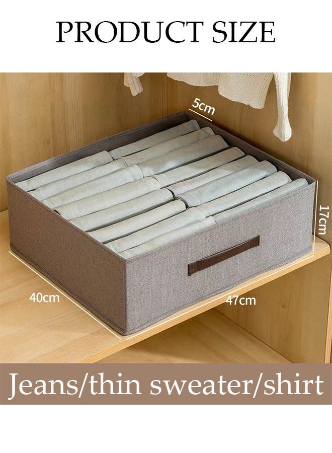 DUNISO 2 Pieces Fabric Closet Storage Organizer Set Foldable Clothes Boxes Large Capacity Wardrobe Stackable Closet Drawer with Handle for Leggings Stockings Socks Underwear - Image 2
