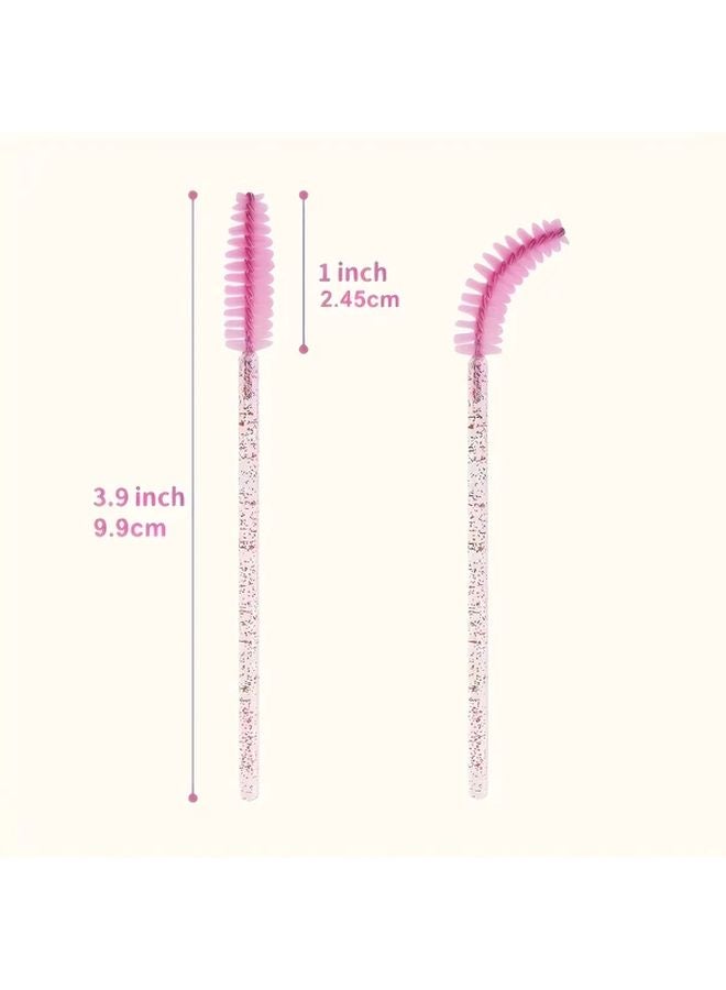 White Crystal Rod Mascara Brush Set Eyelash Extension Tools - Image 3