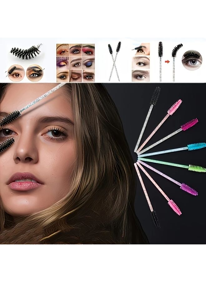 White Crystal Rod Mascara Brush Set Eyelash Extension Tools - Image 4