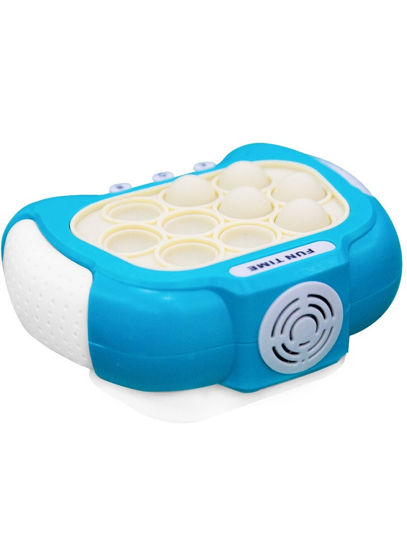 UKR Kids Quick Push Pop It Toy – Light Up Bubble Pop Fidget Toy | Rainbow Push Pop Game for Stress Relief & Anxiety | Handheld Sensory Toy for Toddlers & Kids (Blue) | Interactive Focus & Relaxation Toy - Image 3