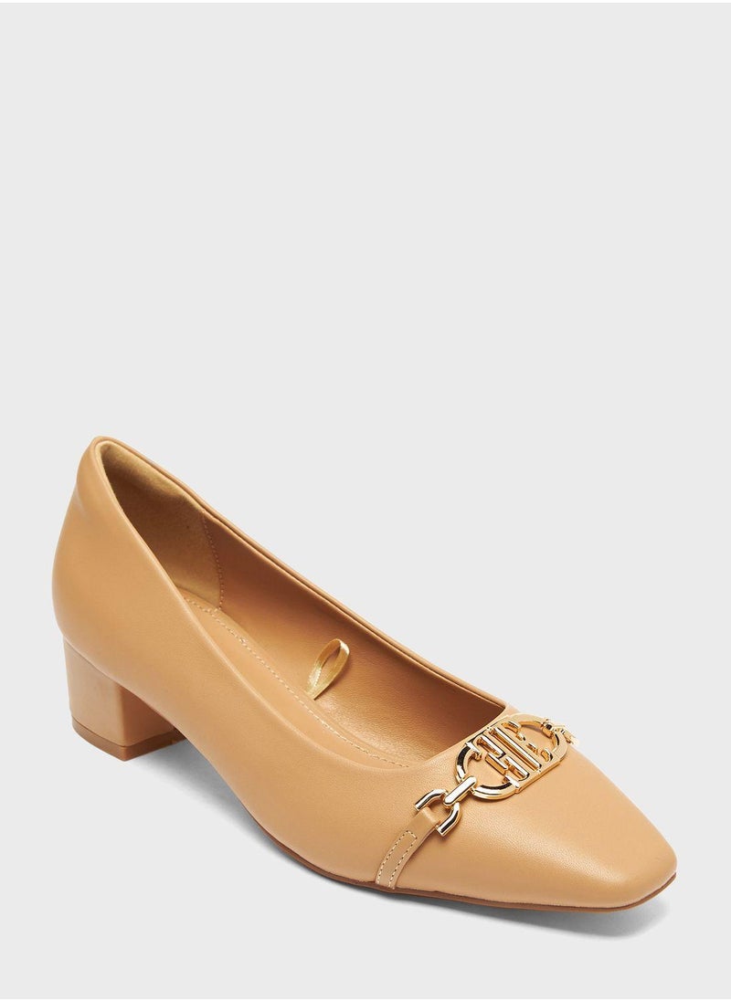 ELLE - Close Toe Low Heels Pumps - Image 1