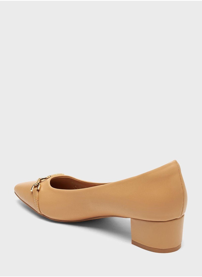 ELLE - Close Toe Low Heels Pumps - Image 1