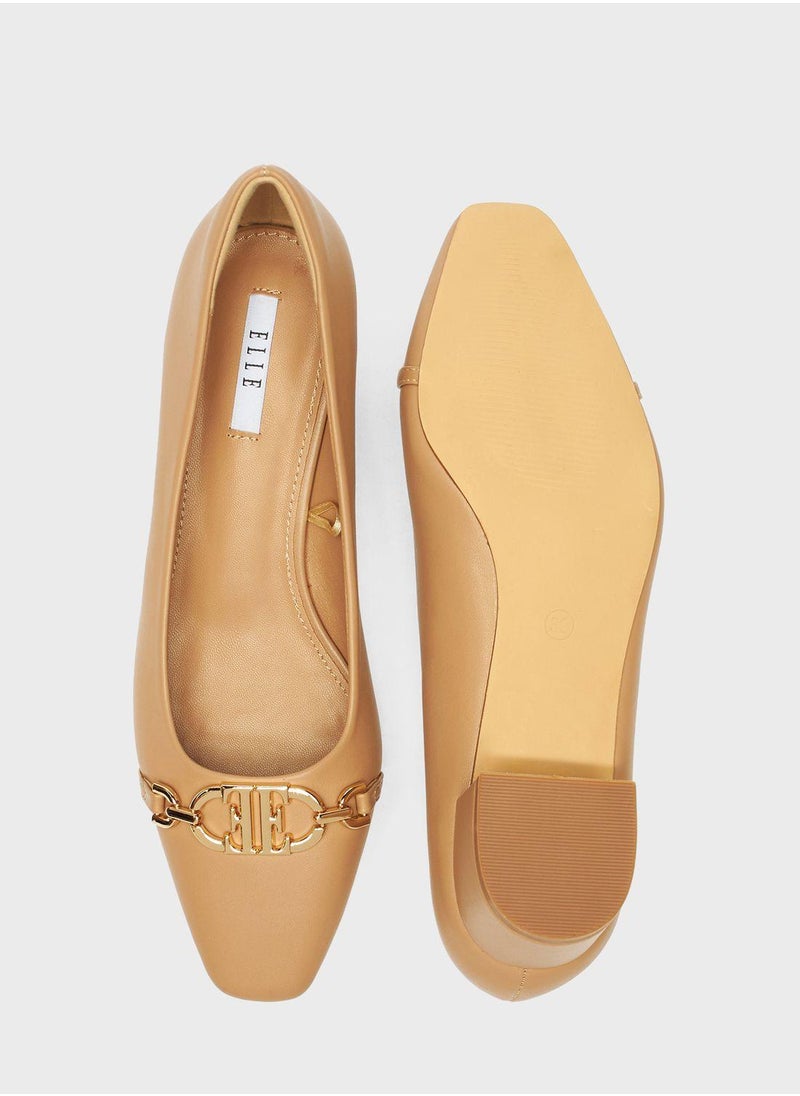 ELLE - Close Toe Low Heels Pumps - Image 1