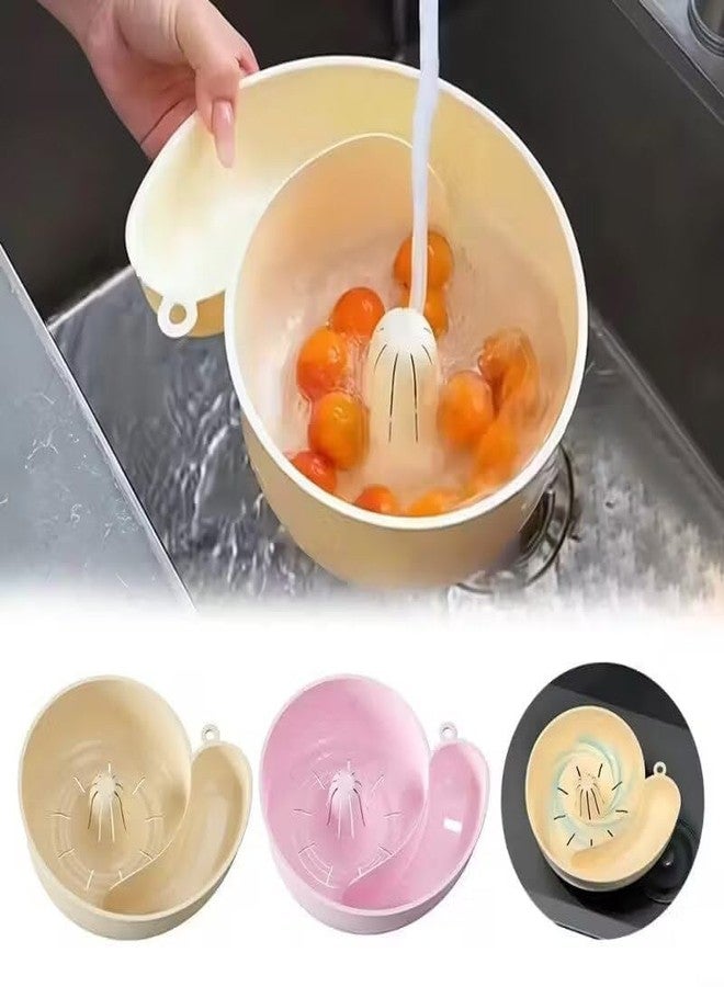 RASOFAB Zwerlin Snail Shape Drain Basket Vegetable and Fruit Washer, Snail-Shaped Berry Washer Spinner Bowl, Portable 2-in-1 Drainer & Washing Basin for Home Kitchen, Salad Prep, Cleaning, Sink Colander Tool - Image 3