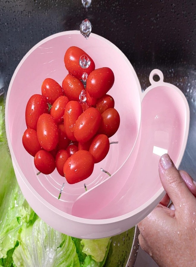 RASOFAB Zwerlin Snail Shape Drain Basket Vegetable and Fruit Washer, Snail-Shaped Berry Washer Spinner Bowl, Portable 2-in-1 Drainer & Washing Basin for Home Kitchen, Salad Prep, Cleaning, Sink Colander Tool - Image 2