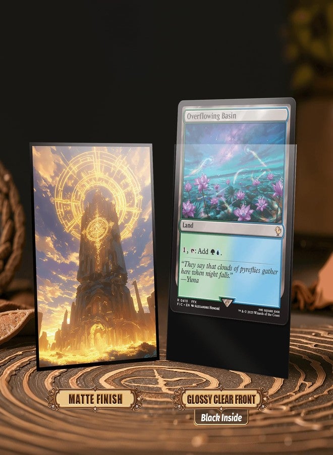 Kiiransr MTG Card Sleeves - Plains - Utility Lands Series - Ultra Clear Front & Matte Finish Back, 100 Count Standard Size Matte Art Sleeve for Magic The Gathering - Image 3