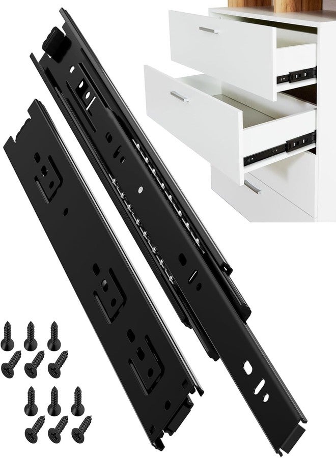 TORO Drawer Channel/Ball Bearing Regular Close Slider Drawer Channel for Home, Kitchen & Wardrobe/Channel for Drawer (10-Inch,Black) - Image 1