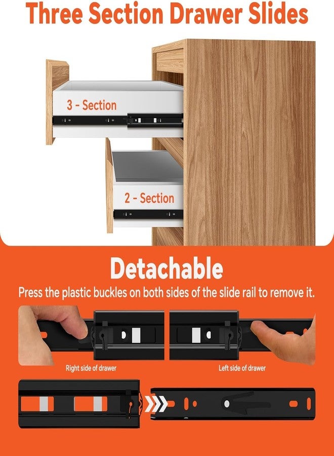TORO Drawer Channel/Ball Bearing Regular Close Slider Drawer Channel for Home, Kitchen & Wardrobe/Channel for Drawer (10-Inch,Black) - Image 3
