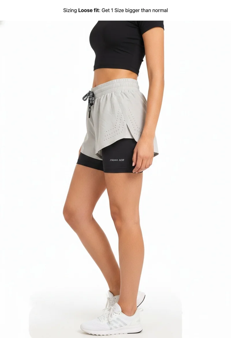 Prima Ace Women's Shorts Gym Addict Premium Light Grey