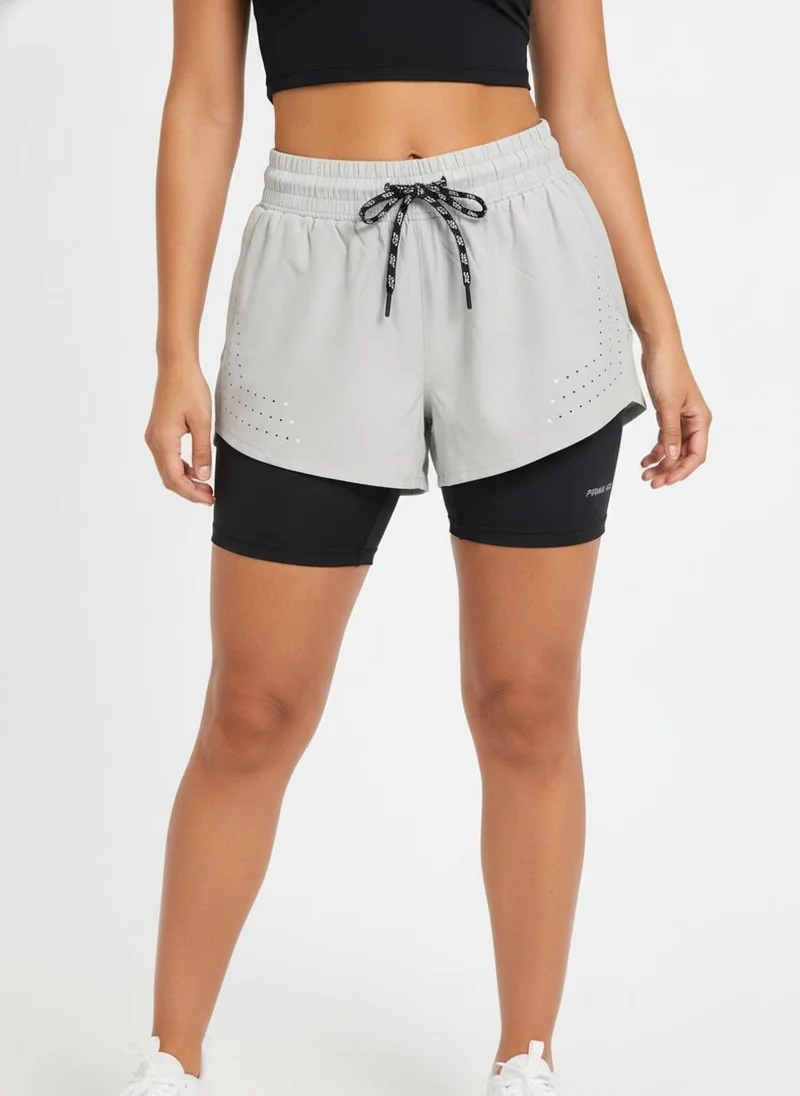 Prima Ace Light Grey Women's Shorts Gym Addict Premium Light Grey for Women | Best Price UAE