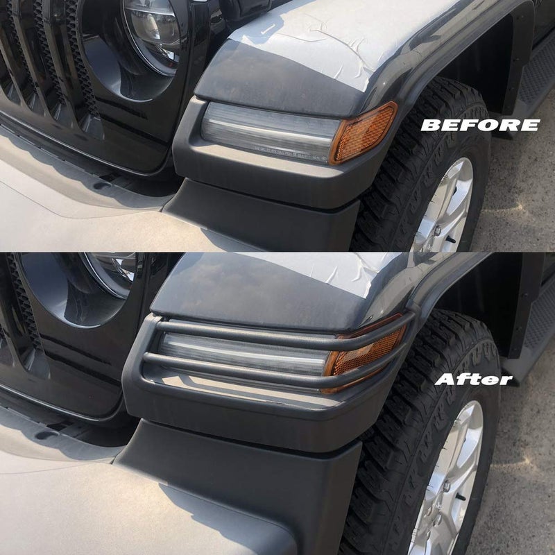 Black Plastic Front Bumper Fog Headlight taillight Cover Trims for 20182022 Jeep Wrangler Accessories JL Side Turn Signal