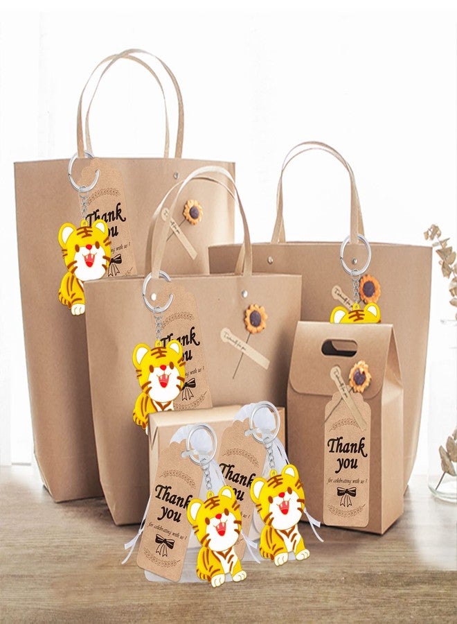 Elecrainbow 60 Pack Tiger Party Favors Include 20 Keychains, 20 Thank You Tags and 20 Goodie Bags for Animal Lover, Return Gift, Wild Animal Themed Party, Thanksgiving, Baby Shower, Birthday - Image 3