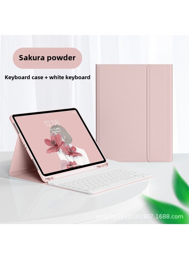 Generic Keyboard Leather Mouse-Color:Cherry Powder + White Keyboard + White Charging Mouse-Product Type:2024/2022/2020ipadair611/air5/air4/10.9  - Image 1