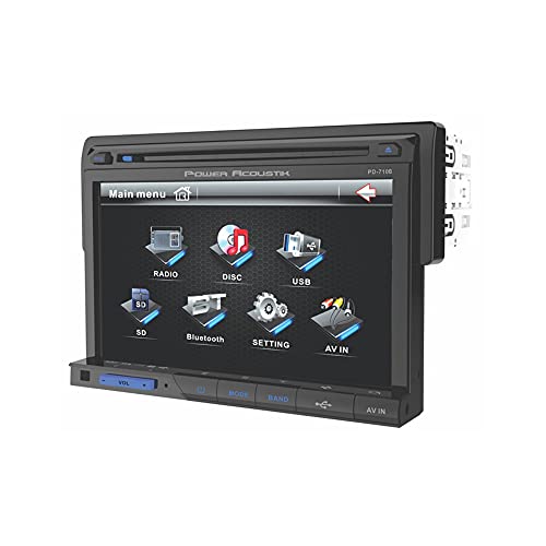 POWER ACOUSTIK باور أكوستيك PD-710B مصدر وسائط متعددة بحجم دين واحد مع شاشة تعمل باللمس LCD بحجم 7 بوصات قابلة للفصل - Image 3