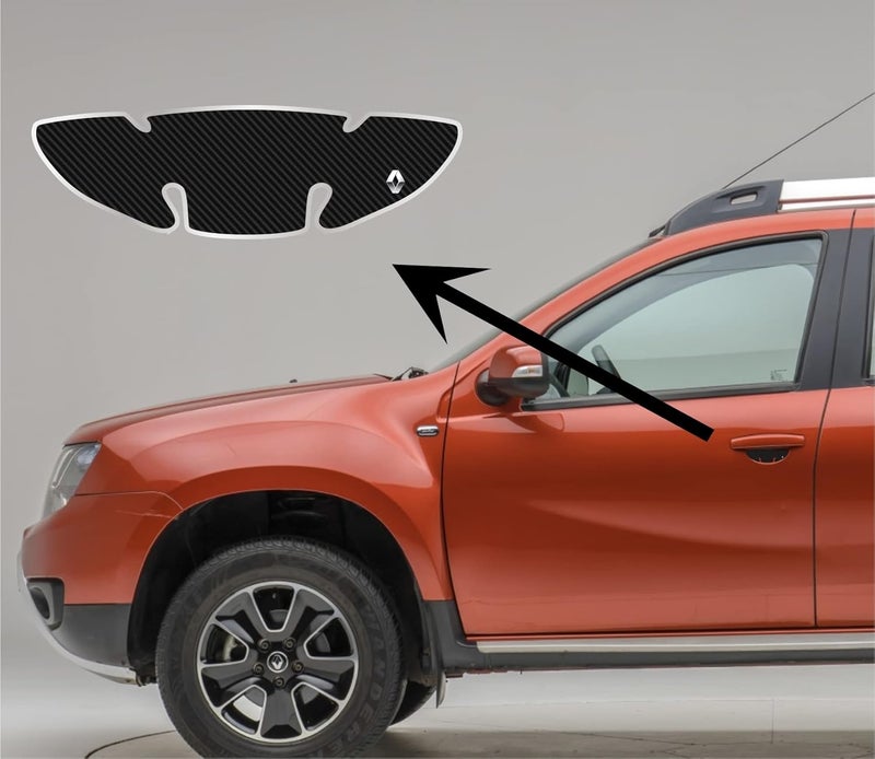 BIG FLAG BFRC 3D Gel Finish Car Door Carbon Fiber Handle Cup Scratch Guard Sticker Universal for Specific Brand (Pack of 4) (MRDRCFVAR) (Duster_KWID) - Image 2