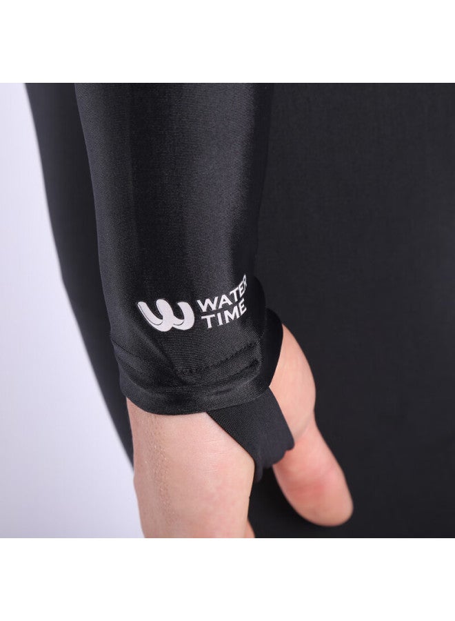 Watertime/shuichuan Men's Wetsuit, Snorkeling Suit, One-piece Surfing Snorkeling Suit, Long-sleeve Swimwear, Black, M - Image 3