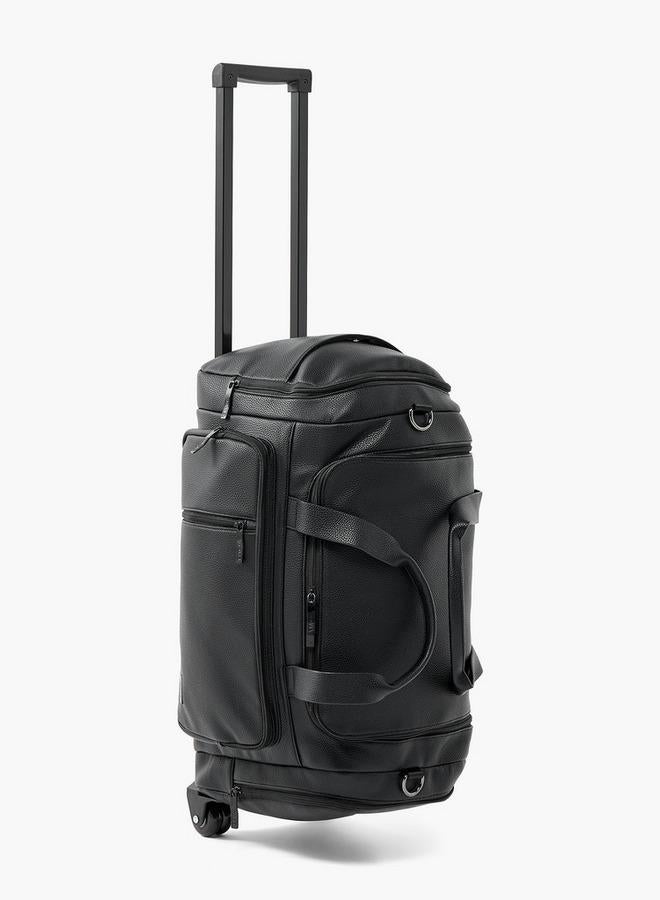 Wave Celeste Textured Duffle Bag With Wheels - Image 4