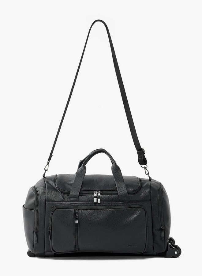 Wave Celeste Textured Duffle Bag With Wheels - Image 2