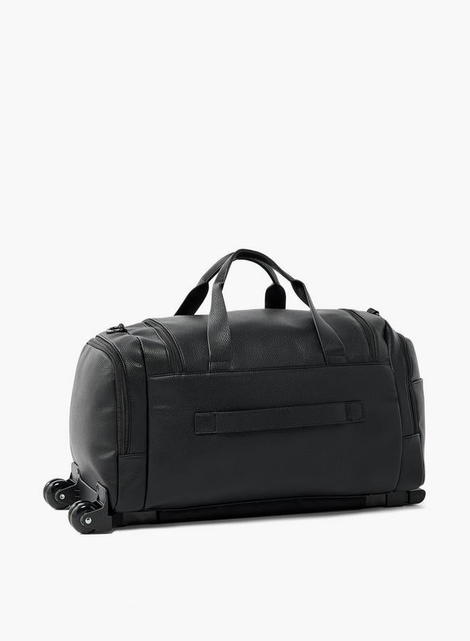 Wave Celeste Textured Duffle Bag With Wheels - Image 3