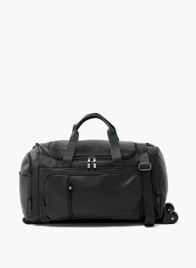 Wave Celeste Textured Duffle Bag With Wheels