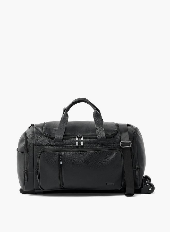 Wave Celeste Textured Duffle Bag With Wheels - Image 1