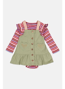 Nanette lepore Toddlers Girl 2 Piece Striped Bodysuit With Dress, Multicolor  - Image 3