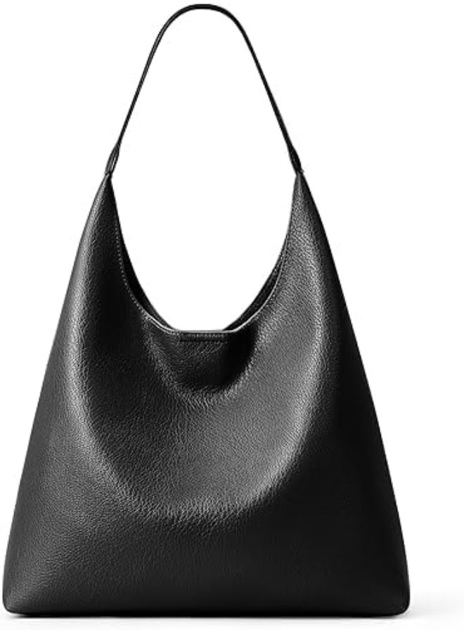 SYOSI Hobo Bag for Women, Suede-Textured Tote Purse with Long Shoulder Strap, Spacious Weekender Bag for Travel & Casual Outings, Shopping, Eco-Friendly, Vegan Leather, Suitable for Any Clothes (Black) - Image 1